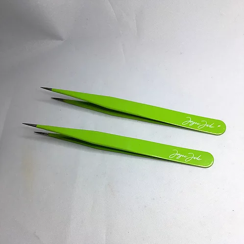 Joyce Jade, Lime Green, Straight Tweezer Set