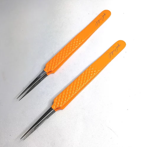 Joyce Jade Straight Pumpkin Tweezer Set