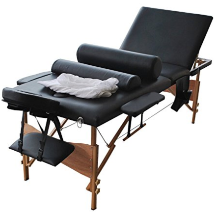 84"l 3 Fold Massage Table Portable Facial Bed W/sheet+cradle Cover+2 Bolster
